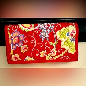 NWOT NEW OK Red Quilted Wallet Multi Compartments & Card Slots Rare HTF Travel